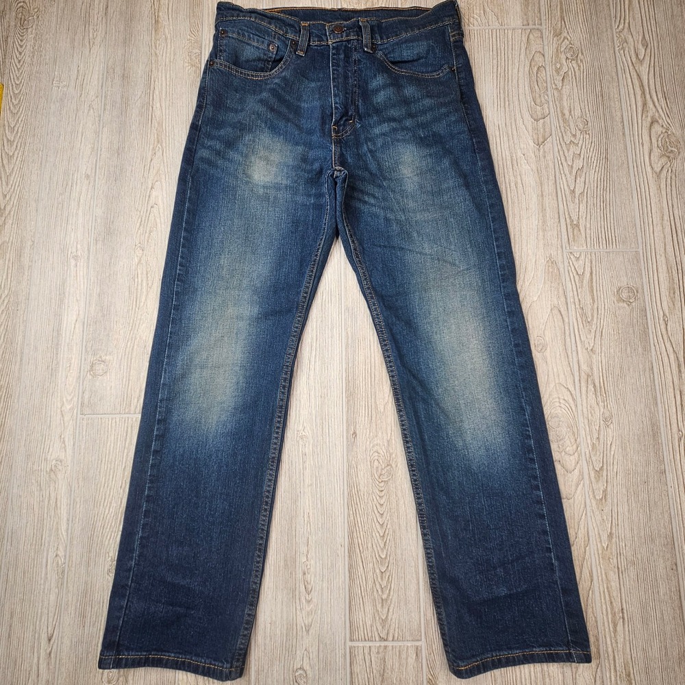 Levi's 505 Regular Fit Jeans Mens W32 L30 Dark Wash Classic Denim Pants‎